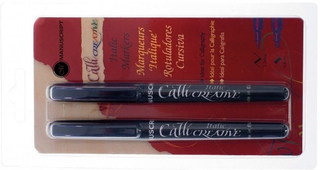 Набор маркеров Manuscript Italic 2.5мм, 4.8мм черный Набор маркеров Manuscript Italic 2.5мм, 4.8мм черный