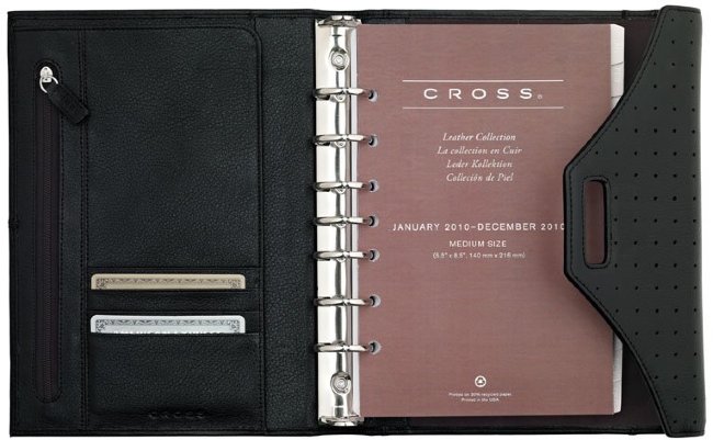 Кожаный органайзер Cross Medium, кожа перфорированная, черный Кожаный органайзер Cross Medium, кожа перфорированная, черный