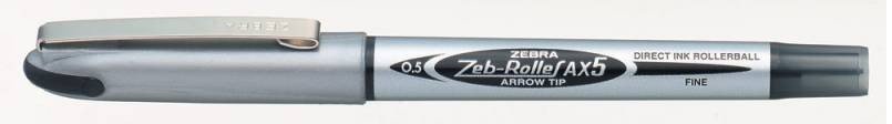Набор из 2 ручек-роллеров Zebra ZEB-ROLLER B& AX5 0.5мм, черные чернила (15 штук)