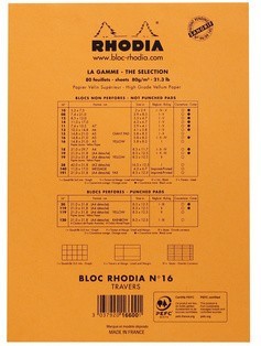 Блокнот Rhodia Basics №16, A5, линейка, 80 г, оранжевый Блокнот Rhodia Basics №16, A5, линейка, 80 г, оранжевый