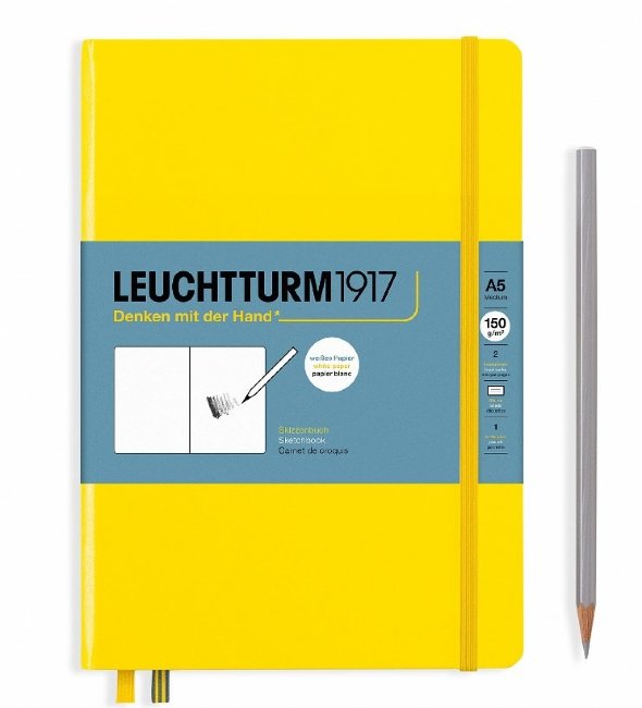Скетчбук Leuchtturm А5, 150г/м2, 112 стр., твердая обложка, желтый Скетчбук Leuchtturm А5, 150г/м2, 112 стр., твердая обложка, желтый