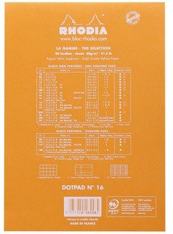 Блокнот Rhodia Basics №16, A5, точка, 80 г, оранжевый