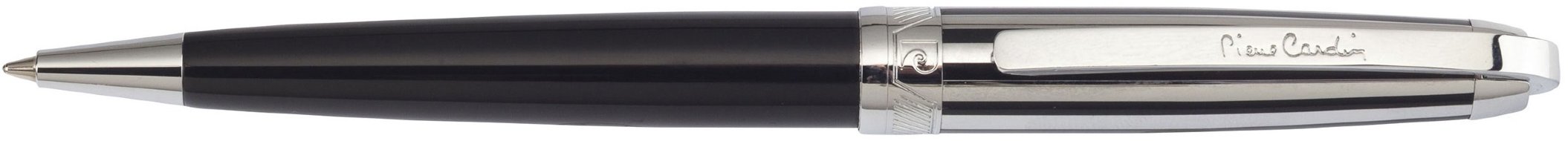 Шариковая ручка Pierre Cardin Progress черный лак, колпачок полосатый хром