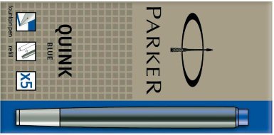 Картридж для ручек перьевых Parker Quink Z11, синие чернила, 5шт