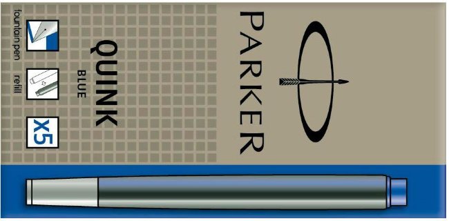 Картридж для ручек перьевых Parker Quink Z11, синие чернила, 5шт Картридж для ручек перьевых Parker Quink Z11, синие чернила, 5шт