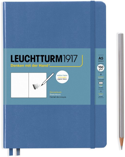 Скетчбук Leuchtturm А5, 150г/м2, 112 стр., твердая обложка, деним Скетчбук Leuchtturm А5, 150г/м2, 112 стр., твердая обложка, деним