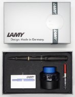 Комплект: Ручка перьевая Lamy Safari Умбра, синий картридж, чернила, конвертер