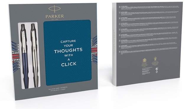 Набор Parker Jotter Core K61/К63 Stainless Steel CT/Waterloo Blue CT, подарочная коробка Набор Parker Jotter Core K61/К63 Stainless Steel CT/Waterloo Blue CT, подарочная коробка