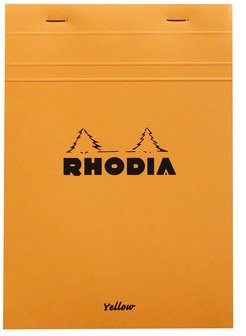Блокнот Rhodia Basics YELLOW №16, A5, клетка, 80 г, оранжевый, желтая бумага Блокнот Rhodia Basics YELLOW №16, A5, клетка, 80 г, оранжевый, желтая бумага