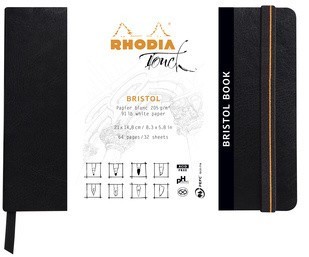 Скетчбук Rhodia Touch Bristol Book для смешанных техник , A5, нелинованный, 205 г, черный Скетчбук Rhodia Touch Bristol Book для смешанных техник , A5, нелинованный, 205 г, черный