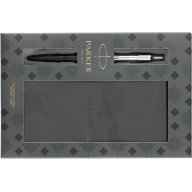 Набор Parker Jotter Core K63 Bond Street Black CT: шариковая ручка и блокнот