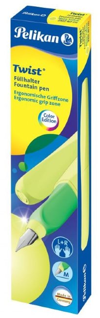 Перьевая ручка Pelikan Office Twist P457, желтый неон, перо M