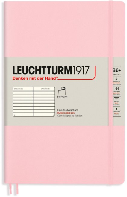 Записная книжка Leuchtturm Paperback В6+ (в линейку), 123 стр., мягкая обложка, розовая