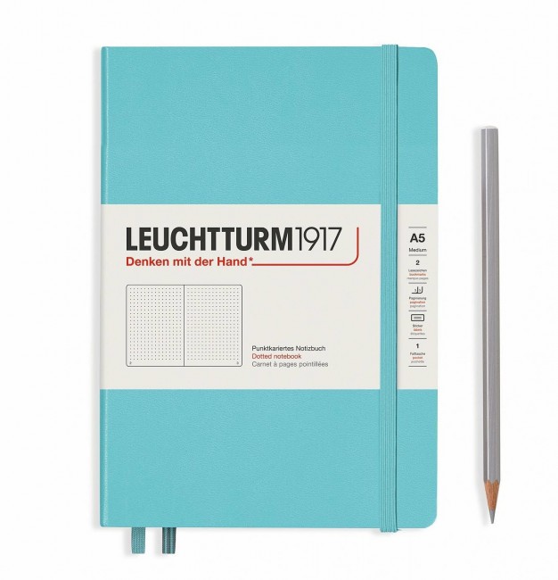 Записная книжка Leuchtturm Rising Colours А5 (в точку), 251 стр., твердая обложка, бирюзовая