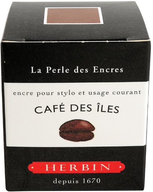 Чернила в банке Herbin, 30 мл, Café des iles Светло-коричневый