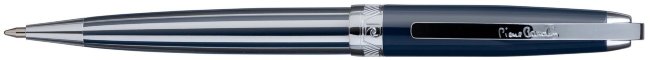 Шариковая ручка Pierre Cardin Progress синий лак, корпус полосатый хром Шариковая ручка Pierre Cardin Progress синий лак, корпус полосатый хром