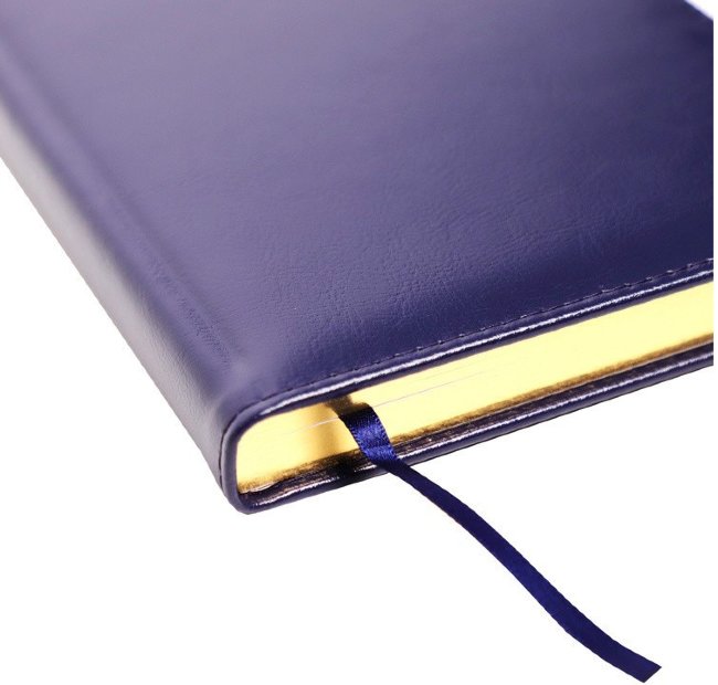Ежедневник Letts GLOBAL DE-LUXE A5 недатированный, позолоченный срез, синий