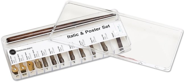 Набор перьев Manuscript с держателем Italic and Poster 11 штук Набор перьев Manuscript с держателем Italic and Poster 11 штук