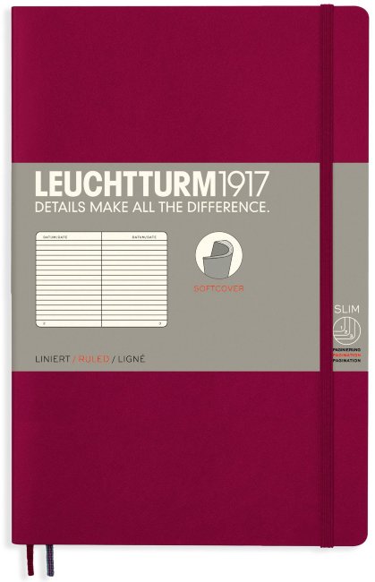 Записная книжка Leuchtturm Paperback В6+ (в линейку), 123 стр., мягкая обложка, винная Записная книжка Leuchtturm Paperback В6+ (в линейку), 123 стр., мягкая обложка, винная