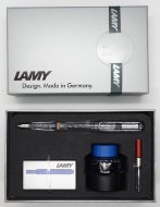 Комплект: Ручка перьевая Lamy Safari прозрачный, синий картридж, чернила, конвертер