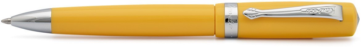 Ручка шариковая Student 1мм жёлтый корпус с хромированными вставками