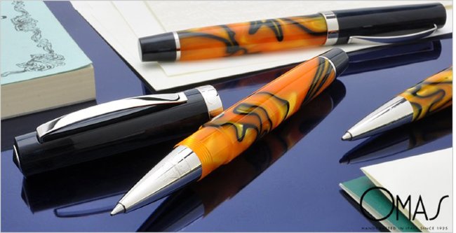 Ручка роллер Omas Bologna Orange/Blue