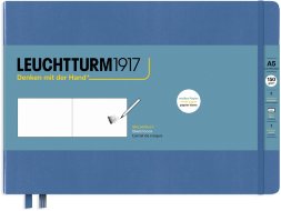 Скетчбук Leuchtturm А5 ландшафт, 150г/м2, 112 стр., твердая обложка, деним