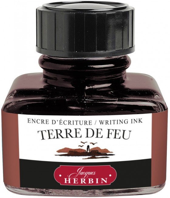 Чернила в банке Herbin, 30 мл, Terre de feu Красно-коричневый