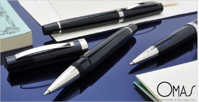 Ручка роллер Omas Bologna Blue/Black