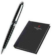 Набор Pierre Cardin шариковая ручка Progress черный лак, гравировка и записная книжка