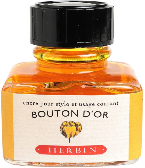 Чернила в банке Herbin, 30 мл, Bouton d'or Желтый