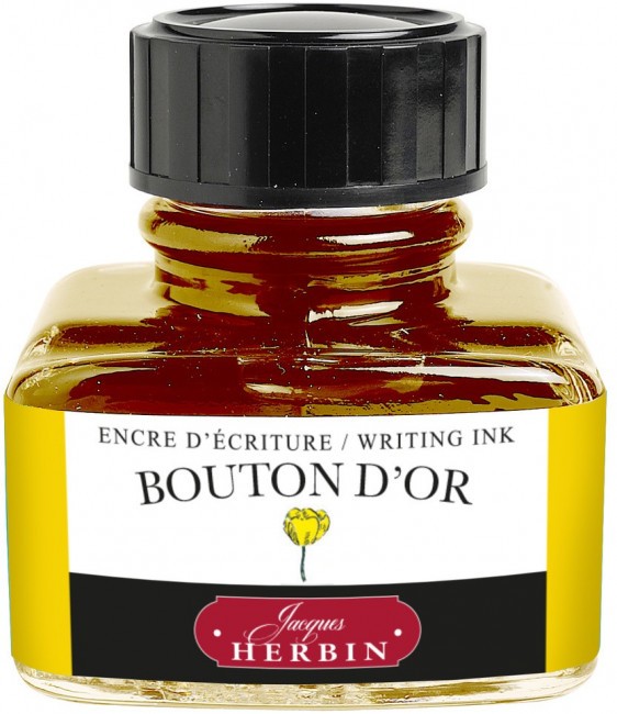 Чернила в банке Herbin, 30 мл, Bouton d'or Желтый