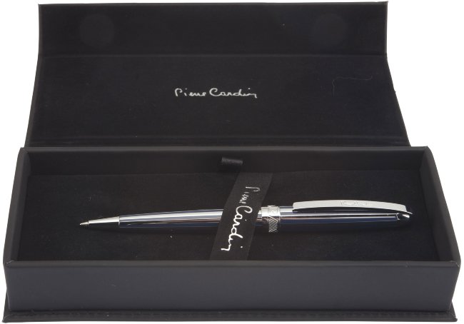 Шариковая ручка Pierre Cardin Progress полосатый синий лак и хром Шариковая ручка Pierre Cardin Progress полосатый синий лак и хром