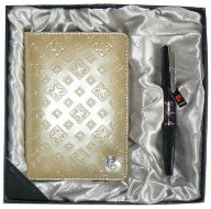 Набор Pierre Cardin шариковая ручка Libra и обложка для паспорта золотая