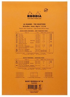 Блокнот Rhodia Basics №18, A4, линейка, 80 г, оранжевый
