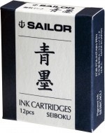 Картриджи пигментные д/пер ручки SAILOR Sei-Boku, Темно-синий, 12 шт.
