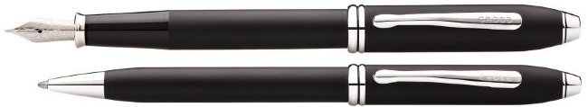 Набор Cross Townsend перьевая и шариковая ручки Black Smooth-Touch Набор Cross Townsend перьевая и шариковая ручки Black Smooth-Touch