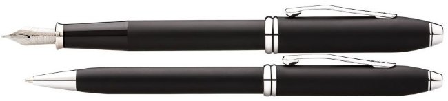 Набор Cross Townsend перьевая и шариковая ручки Black Smooth-Touch Набор Cross Townsend перьевая и шариковая ручки Black Smooth-Touch
