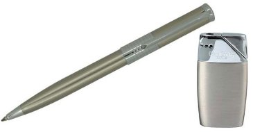 Набор Pierre Cardin шариковая ручка Evolution и пьезо зажигалка серый лак, хром