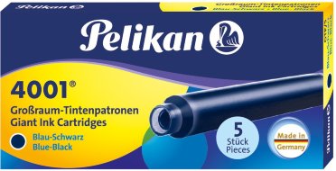 Картридж для ручек перьевых Pelikan Giant GTP/5, Blue-Black, 5 шт