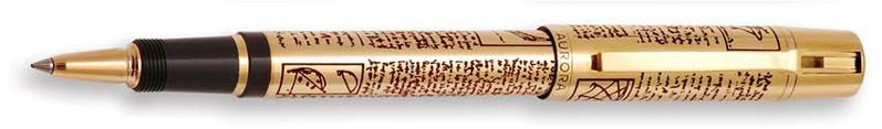 Ручка чернильная (роллер) Aurora Limited Edition Leonardo da Vinci (золото, лак бордо)