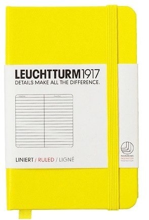 Записная книжка  Leuchtturm Mini A7 (в линейку), 171 стр., твердая обложка, желтая