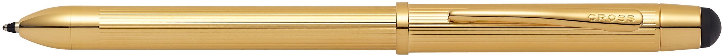 Шариковая ручка двухцветная и механический карандаш Cross Tech3+ 23K Gold Plate