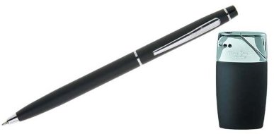 Набор Pierre Cardin шариковая ручка Gamme и пьезо зажигалка черный, хром