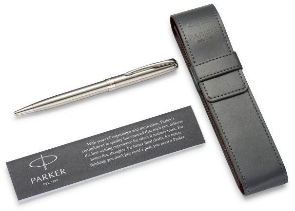 Набор: чехол для ручки и ручка шариковая Parker Sonnet K526, Stainless Steel CT Набор: чехол для ручки и ручка шариковая Parker Sonnet K526, Stainless Steel CT