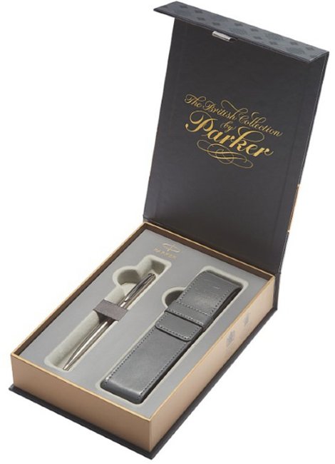 Набор: чехол для ручки и ручка шариковая Parker Sonnet K526, Stainless Steel CT Набор: чехол для ручки и ручка шариковая Parker Sonnet K526, Stainless Steel CT