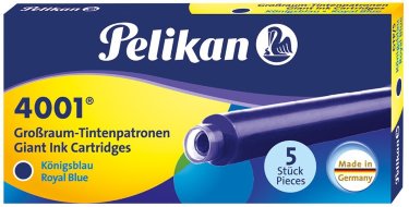 Картридж для ручек перьевых Pelikan Giant GTP/5, Royal Blue, 5 шт