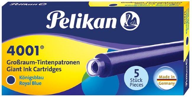 Картридж для ручек перьевых Pelikan Giant GTP/5, Royal Blue, 5 шт