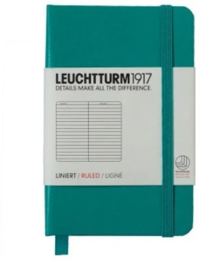 Записная книжка Leuchtturm Mini A7 (в линейку), 171 стр., твердая обложка, изумрудная Записная книжка Leuchtturm Mini A7 (в линейку), 171 стр., твердая обложка, изумрудная