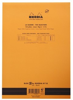 Блокнот Rhodia Basics "le R" №18, A4, без линовки, 90 г, оранжевый Блокнот Rhodia Basics "le R" №18, A4, без линовки, 90 г, оранжевый